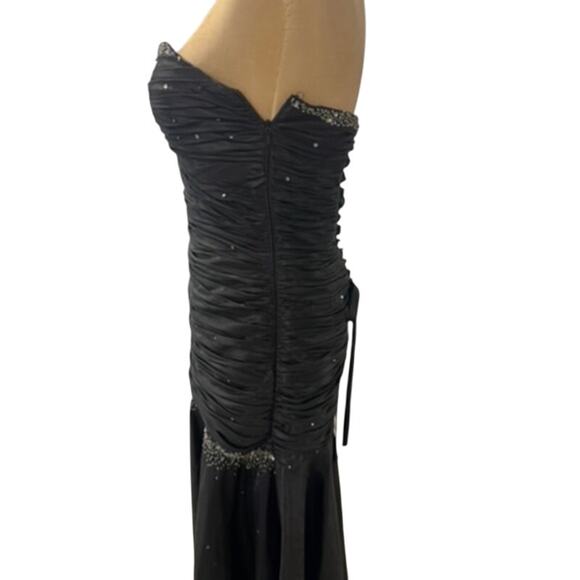 "JUMP APPAREL" VTG Prom Ballgown Bedazzled Dress SZ 3/4 1980s Mermaid Bling Sexy - Picture 2 of 12